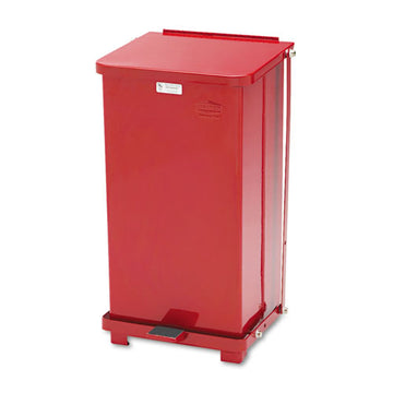 Rubbermaid® Commercial Defenders Biohazard Step Can, Square, Steel, 6.5 Gal, Red freeshipping - TVN Wholesale